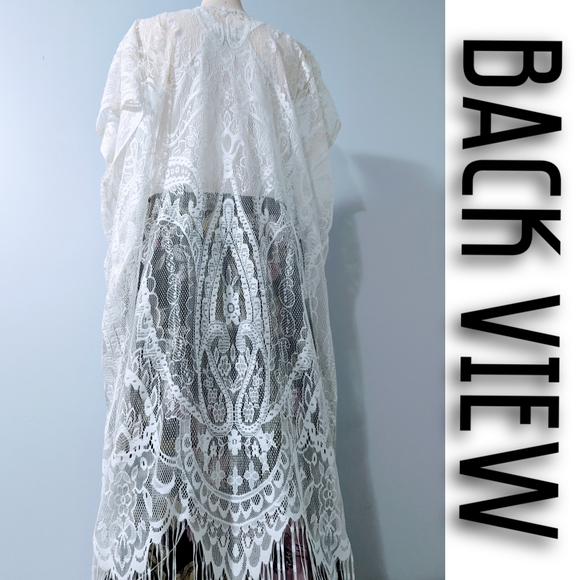 | Women's | White Lace Kimono | OS - Picture 5 of 11